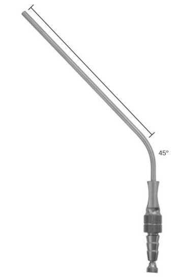 Product Vet Spectrum Frazier Suction Tube, 5.1in. (130mm) Working Length, 45 Deg. Angled, 8 Fr. (2.5mm) | SAH.741234 Image