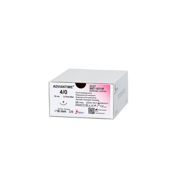 Product Peters Surgical ADVANTIME, Poliglecaprone 25, 70cm Long, Undyed, 2/0 (3 Dec), 24mm Needle, 3/8C, XT-Cutting | 15D30D Image