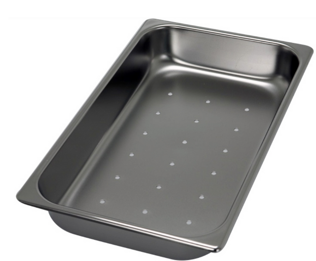Product Spectrum High Sided Perforated Tray, 12.25" x 7.75" x 2.2", Stainless Steel | SAH.1202HPT Image