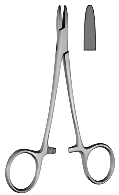 Product Spectrum Brown Needle Holder, 7in (18cm), Straight, Grooved Serrations | SAH.40-3211 Image