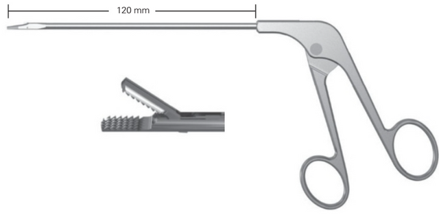 Product Vet Spectrum Arthroscopic Gator Grasping Forcep, 4.75in (120mm), Str, Serrated, 3.4mm Diam., 4mm Tip W., 3.3mm Tip L | SAH.A-700012 Image