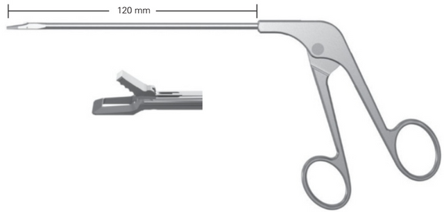 Product Vet Spectrum Arthroscopic Duckling Biopsy Punch Forcep, 4.75in (120mm), Curved Upwards to the Left, 3.2mm Tip Width | SAH.A-700037 Image