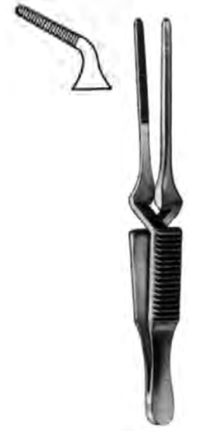 Product Spectrum Diethrich Bulldog Clamp, 2" (50mm), Angled, Serrated, 8mm Jaw Length, Cross Loaded | SAH.13-3116 Image