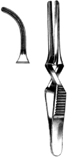 Product Spectrum Debakey Bulldog Clamp, 2.75" (7cm), Curved, Atraumatic Jaws, Cross Loaded | SAH.13-3128 Image