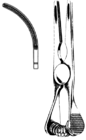 Product Spectrum Glover Bulldog Clamp, 2" (5.5cm), Curved, Atraumatic Jaws, Spring Loaded | SAH.13-3136 Image