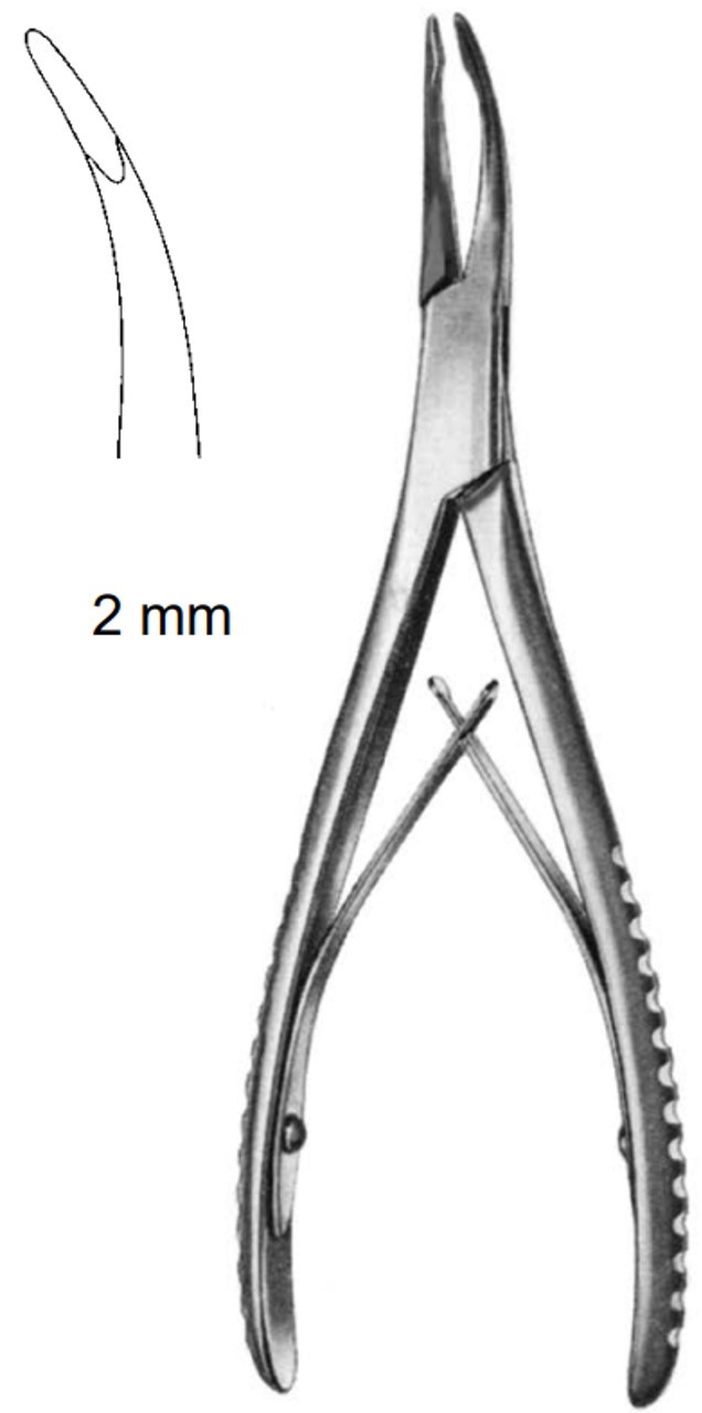 Product Spectrum Stellbrink Bone Rongeur, 6.75" (17cm), Slight Curve, Single Action, 2mm Jaw | SAH.20-2772 Image