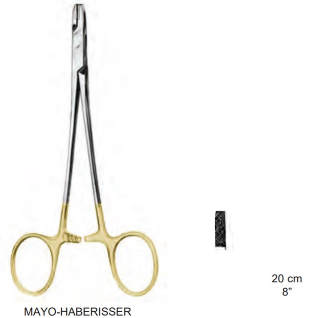 Product Vet Spectrum Mayo-Haberisser Wire Twisting Forceps, 8", Tungsten Carbide, 4mm Wide Flat Tip | SAH.20-5524 Image