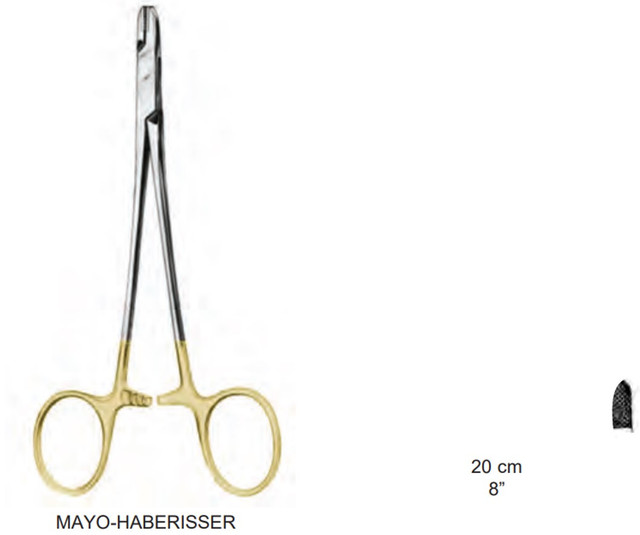 Product Vet Spectrum Mayo-Haberisser Wire Twisting Forceps, 8", Tungsten Carbide, 3mm Wide Round Tip | SAH.20-5525 Image
