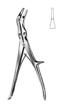 Product Spectrum Echlin Bone Rongeur, 9" (23cm), Curved Sideways, Double Action, 2mm Jaw | SAH.20-5623 Image