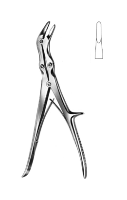 Product Spectrum Echlin Bone Rongeur, 9" (23cm), Curved Sideways, Double Action, 3mm Jaw | SAH.20-5624 Image