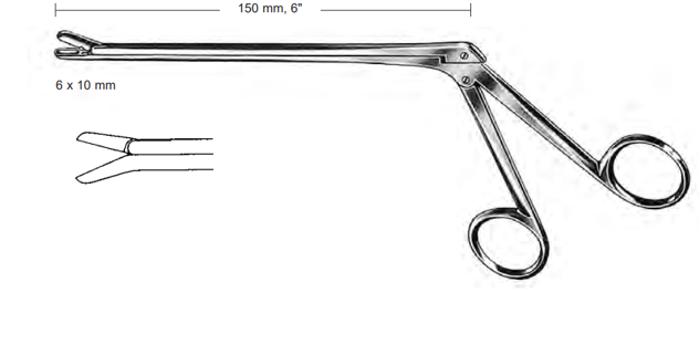 Product Spectrum Cloward Rongeur, 6" (15cm), Angled Down, 6x10mm Jaw | SAH.20-5637 Image