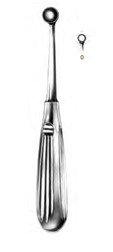Product Spectrum Bruns Bone Curette, 6.75" (17cm), Straight, Hollow Handle, Size 0 (5.8mm) | SAH.20-8333 Image