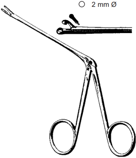 Product Spectrum Hartmann-Hoffmann Alligator Forcep, 3.14" (80mm) Working Length, 2mm Round Cup Tips | SAH.23-3293 Image