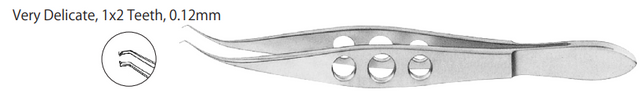 Product Spectrum Castroviejo Colibri Forcep, 4" (10cm), 1x2 Teeth, 0.12mm Tips, With Tying Platform, Very Delicate | SAH.24-2810 Image