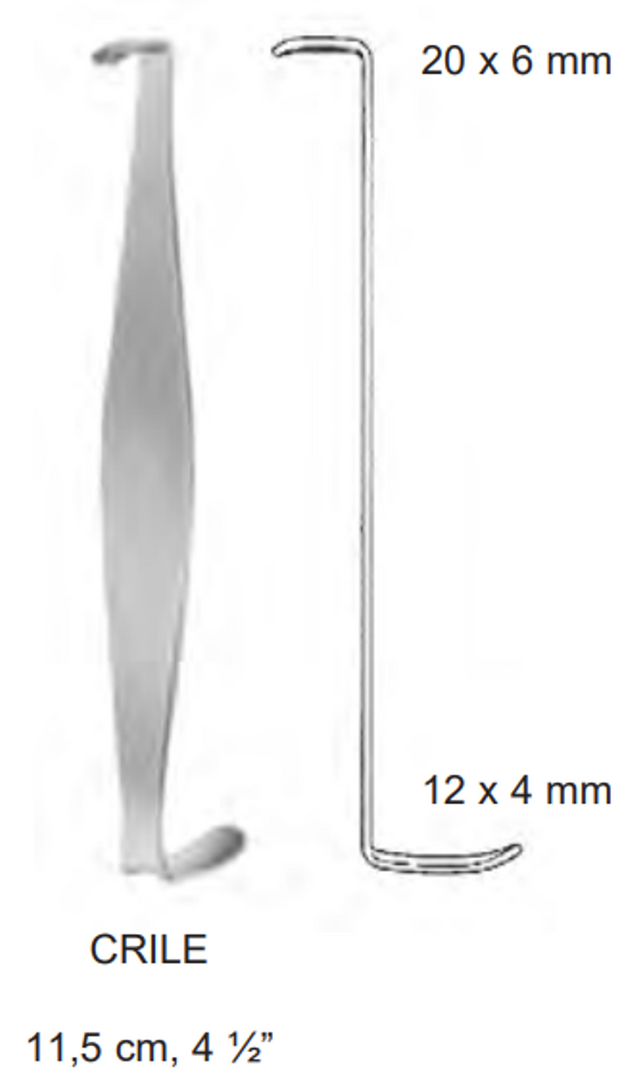 Product Spectrum Crile Retractor, 4.5" (11.5cm), Double Ended, 20mm x 6mm and 12mm x 4mm Tip Width | SAH.25-6231 Image