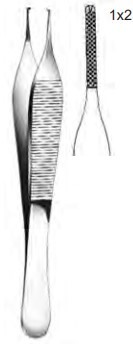 Product Spectrum Adson Tissue Forcep, 4.75", 1x2 Teeth, Suture Platform, Delicate | SAH.30-2251 Image