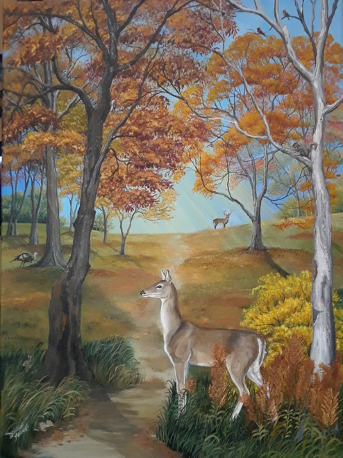 Peaceful Autumn Deer-canvas print