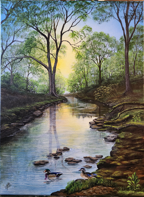 Creekside Golden Hour- original 