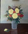 Dahlias in Crystal Vase- canvas print