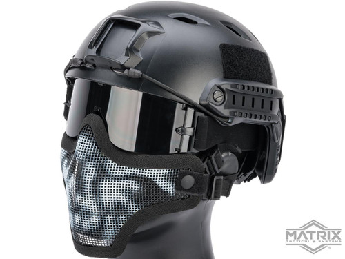 Matrix Carbon Steel Mesh "Striker V1" Lower Half Mask (Black/Skull)