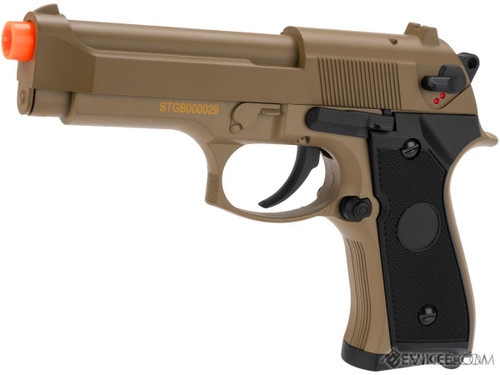 CYMA AEP Full Auto Select Fire M9 Airsoft AEP Pistol Package Tan Main