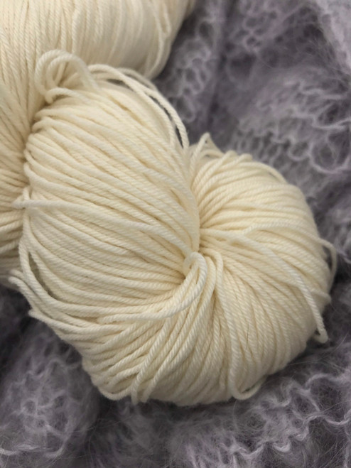 SW Round Merino Wool Undyed Yarn-Fingering Weight-4 Ply