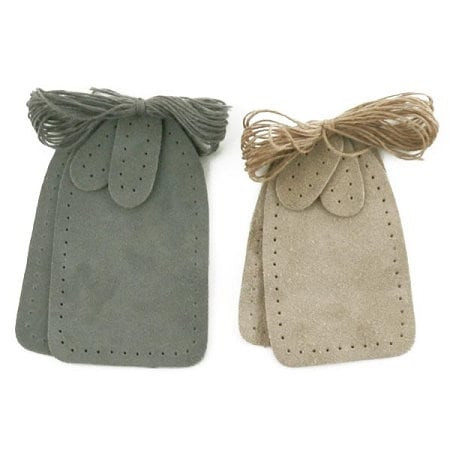 These Fiber Trends slipper bottoms are crafted from soft, durable suede designed to provide a comfortable, non-slip finish for handmade slippers. Each set includes two pre-punched sole pieces and matching heel patches, ready for easy stitching. The perforated edges make it simple to attach them securely to knitted or crocheted slippers using the included coordinating cord.

Colors shown: Slate gray and light tan

Material: Genuine suede

Includes: Two soles, two heel patches, and matching lacing cord per set

Purpose: Adds traction, durability, and a professional finish to handmade footwear

Perfect for knitters and crocheters who want to give their cozy slipper projects a polished, long-lasting touch.