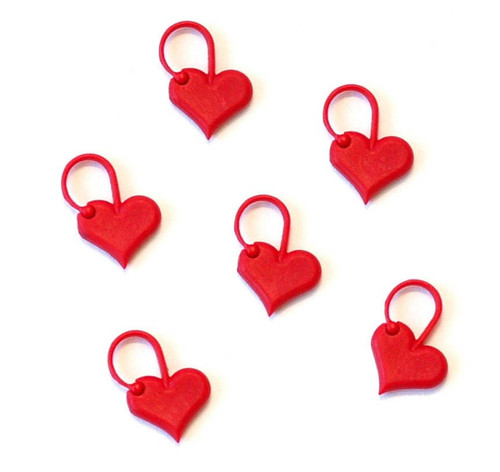 Addi Love Locking Stitch Markers- Red Hearts