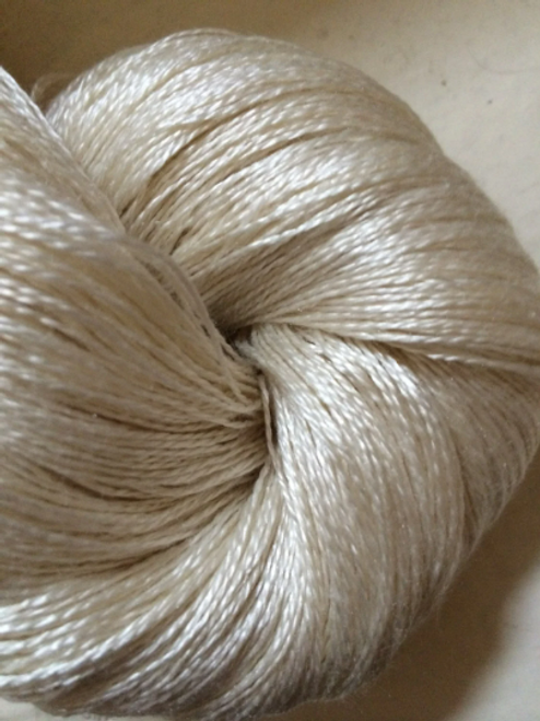 Ivory Spun Silk Undyed Yarn-Lace Weight- 2 Ply