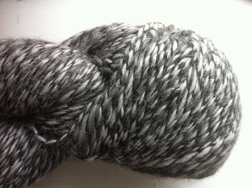 Natural Charcoal & Silver Peruvian Tweed Alpaca Undyed Yarn -Sport Weight-8 oz