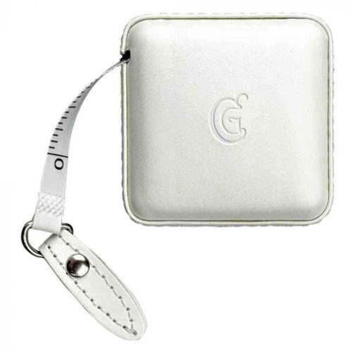 Chiaogoo White Faux Leather Retractable Tape Measure