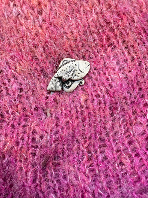Woodland White Bronze Shawl Stick Pin Brooch