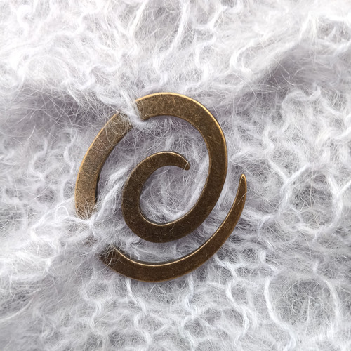 Antiqued Brass Round Spiral Shawl Pin