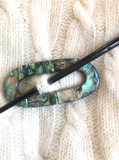 Oval Abalone Shell Handcrafted Shawl Pin