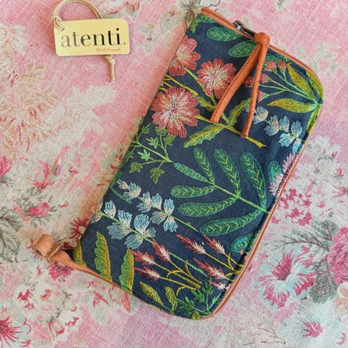 Meadow Blue Embroidered Needles and Tools Case, Handmade in USA