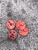 Red Laser Cut Round Floral Shell Buttons