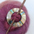 Round Inlaid Shell & Brass Shawl Pin Brooch