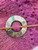 Round Inlaid Shell & Brass Shawl Pin Brooch
