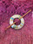 Round Inlaid Shell & Brass Shawl Pin Brooch