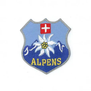 Swiss Alps Ski Iron On Embroidery Patch / Stick Chick Yarns