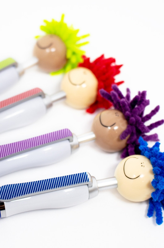 4-Pack of Assorted Mop-Top Smiling Pens (Pack 4) Image 2 4-Pack of Assorted Mop-Top Smiling Pens (Pack 4) Image 2