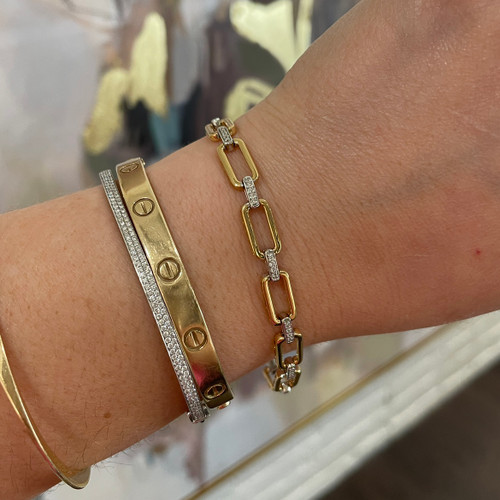 Gold and Diamond Link Bracelet