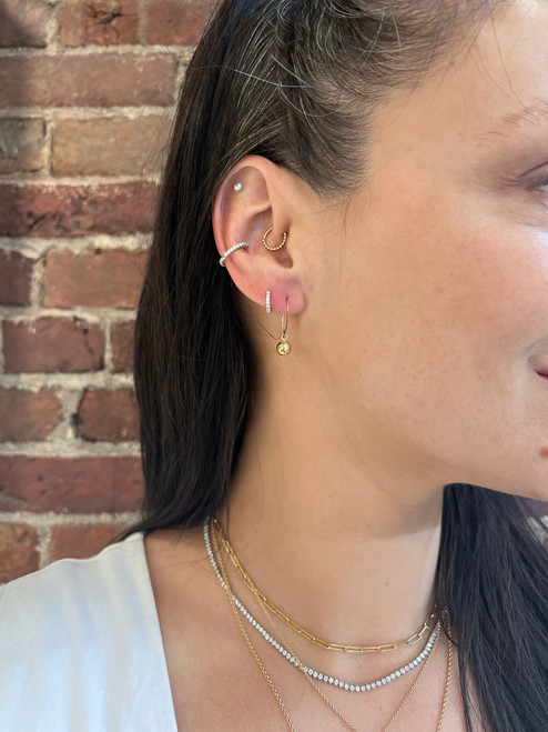 Mini  Sweep Gold Ball Earrings