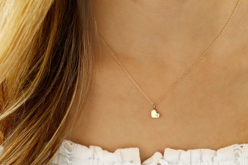 Small Diamond Heart Necklace (.03ct Diamond)
