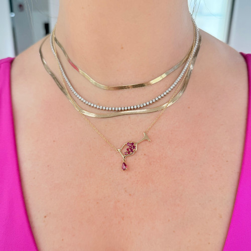 wine glass necklace, wine necklace, wine jewelry, red wine necklace, red wine jewelry