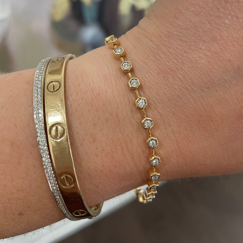 Hexagon Diamond Bracelet - 1/2cttw