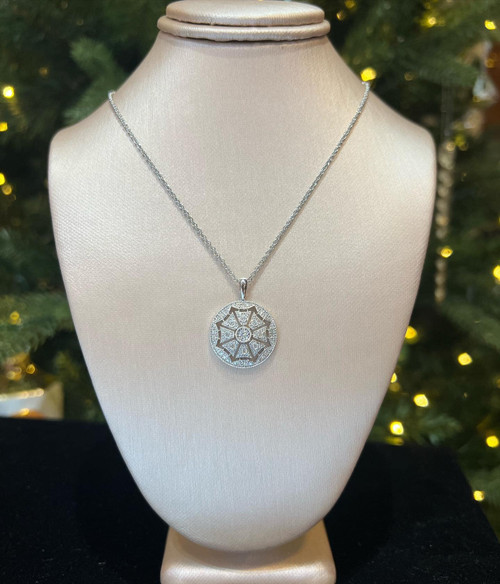 Pave Diamond Compass Medallion