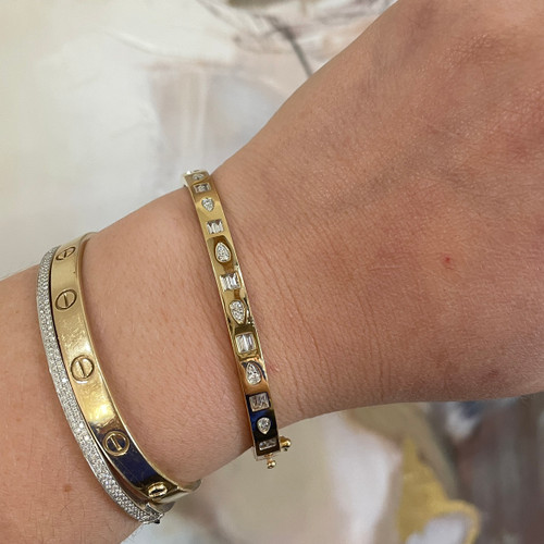 Flush Set Diamond Shape Bracelet