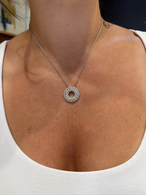 Yellow Diamond Circle Necklace