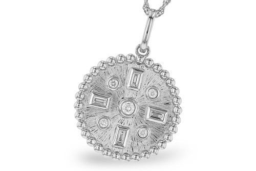 Maya Diamond Medallion- White Gold